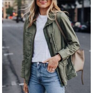 Madewell Fleet Jacket Womens Medium Desert Olive Green Waist Defining Drawstring